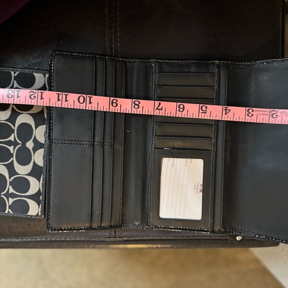 Coach Black and White Wallet with Checkbook Cover - Picture 4 of 5